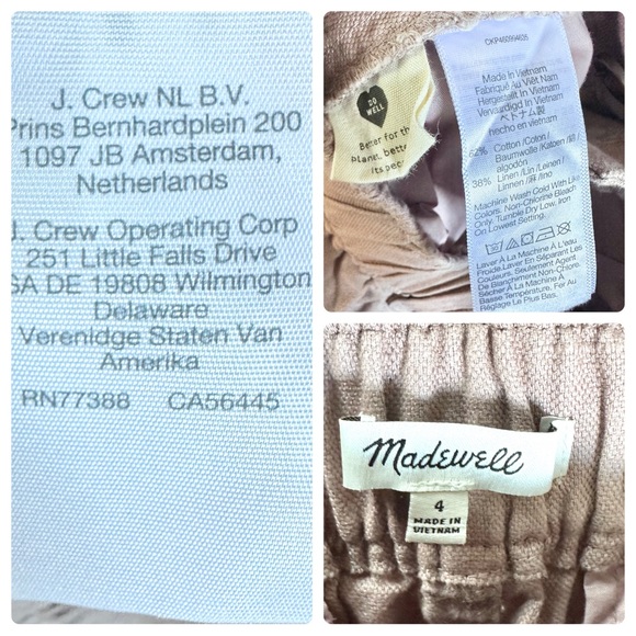 Nwot Madewell Linen Blend Mauve Wide Leg Pants Sz 4 - Picture 6 of 6